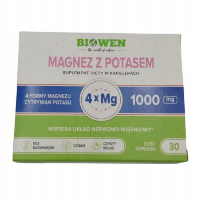 Biowen Magnez z Potasem 1000 mg 30 kaps - energia, serce, mięśnie