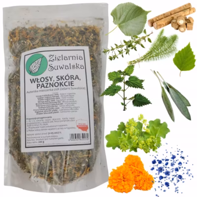 Zielarnia Suwalska - Zioła Włosy Skóra Paznokcie 200g | skrzyp, pokrzywa