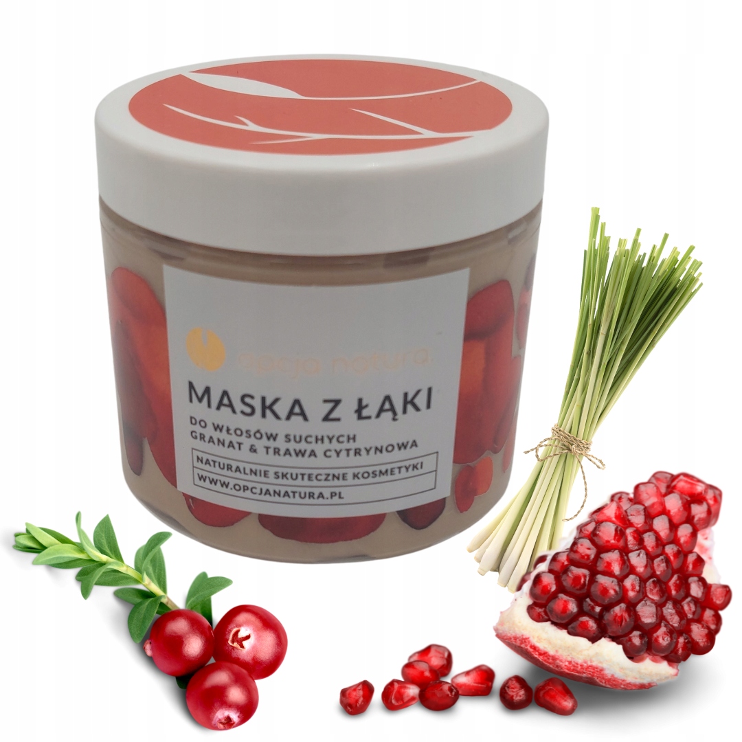 Opcja Natura Maska z Łąki do włosów suchych Granat & Trawa Cytrynowa 200 ml