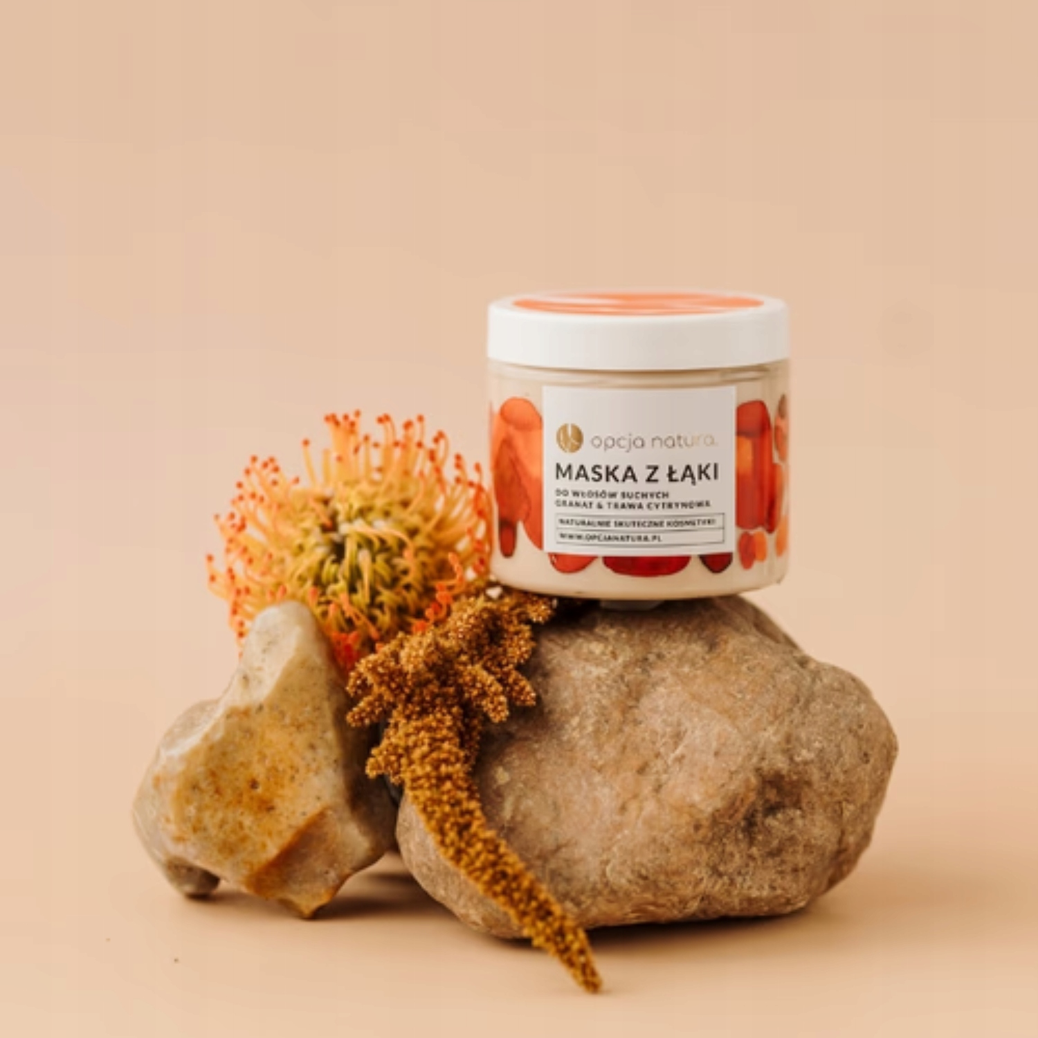 Opcja Natura Maska z Łąki do włosów suchych Granat & Trawa Cytrynowa 200 ml - obrazek 3