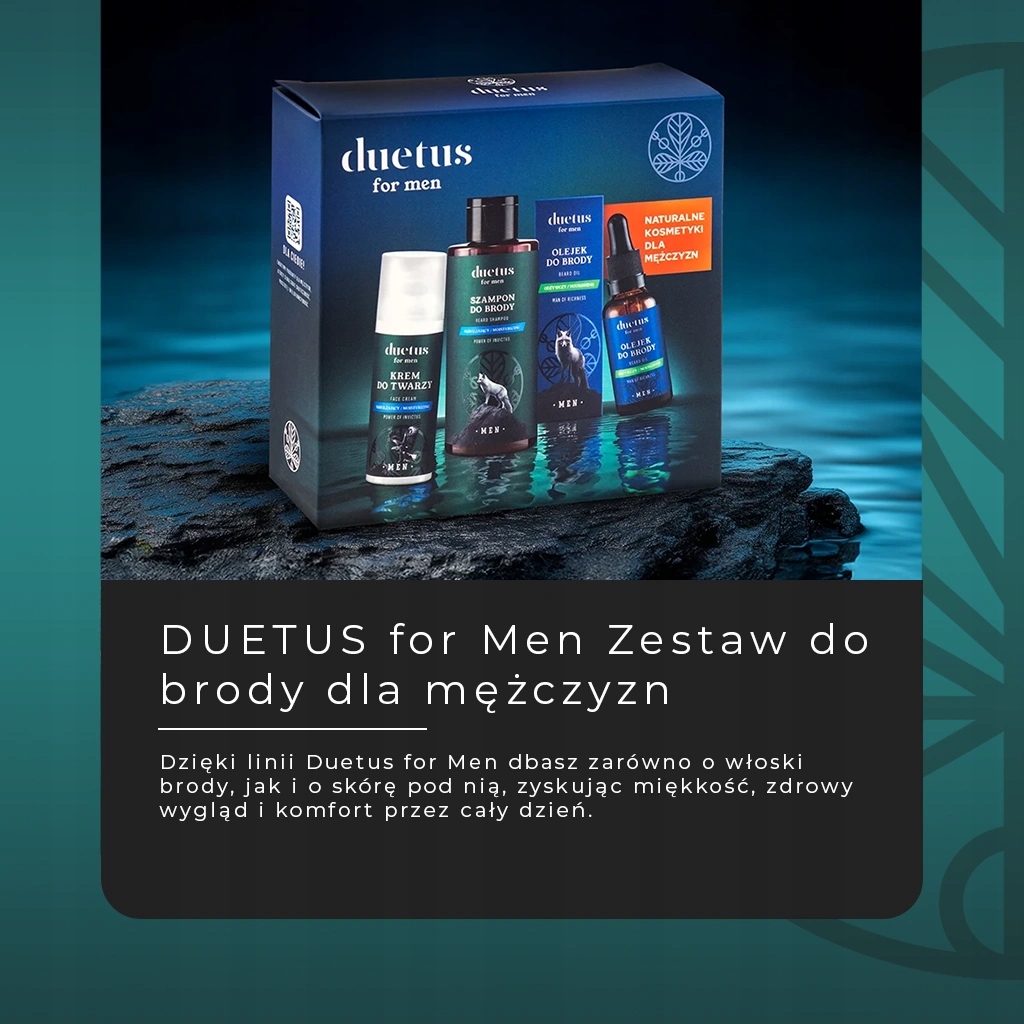 DUETUS For Men Zestaw do pielęgnacji brody Szampon do brody Olejek i Krem - obrazek 3
