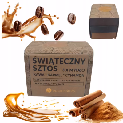 Trójpak Mydeł Świątecznych Sztos 3x 100g Karmel Cynamon Kawa Limitowane