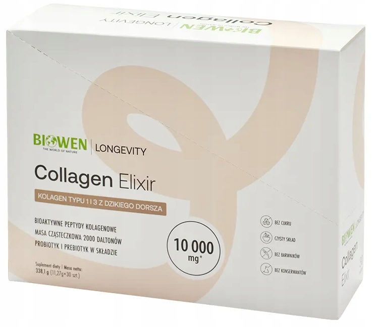 Collagen Elixir Biowen - kolagen rybi Naticol w saszetkach 30 szt z Wit C - obrazek 5