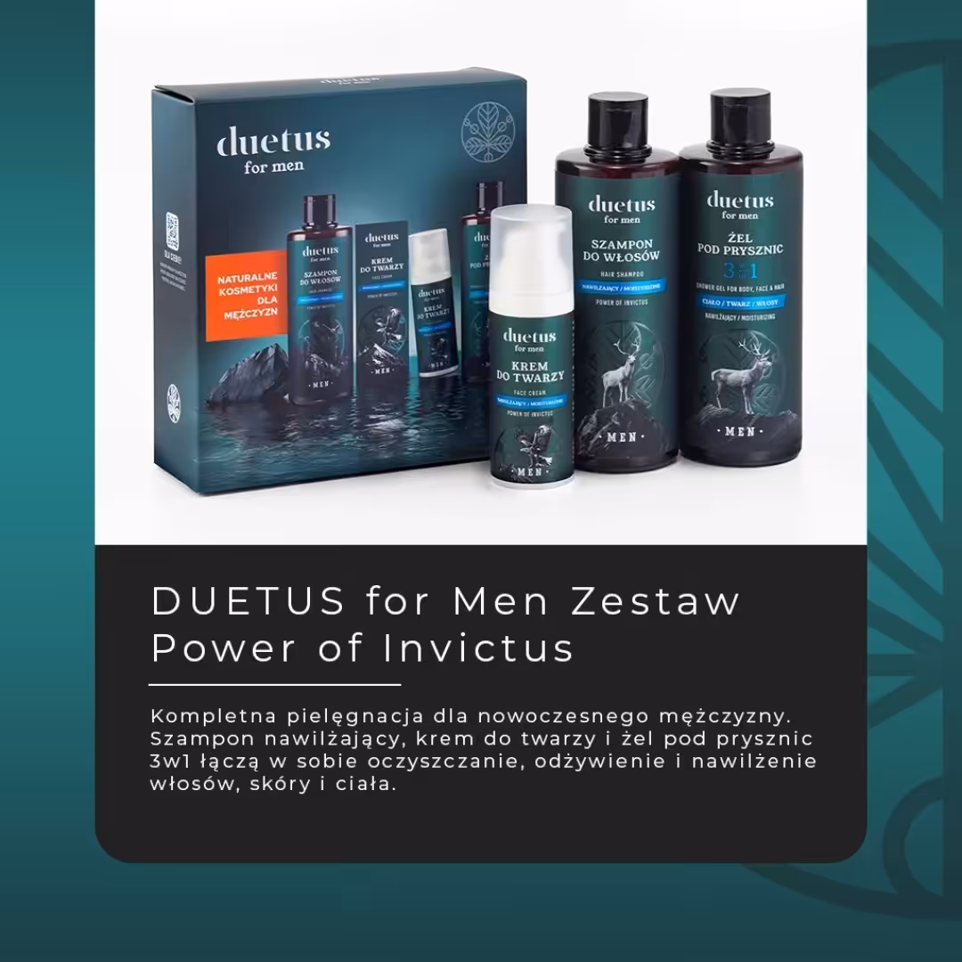 DUETUS Zestaw Kosmetyków na prezent żel+szampon+krem do twarzy dla mężczyzn - obrazek 7
