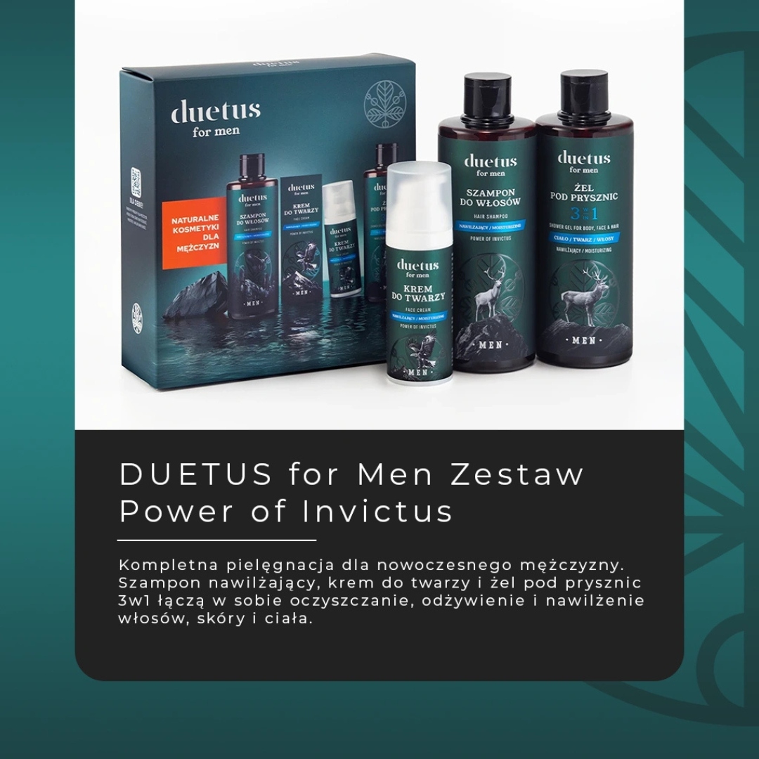 DUETUS Zestaw Kosmetyków na prezent żel+szampon+krem do twarzy dla mężczyzn - obrazek 7