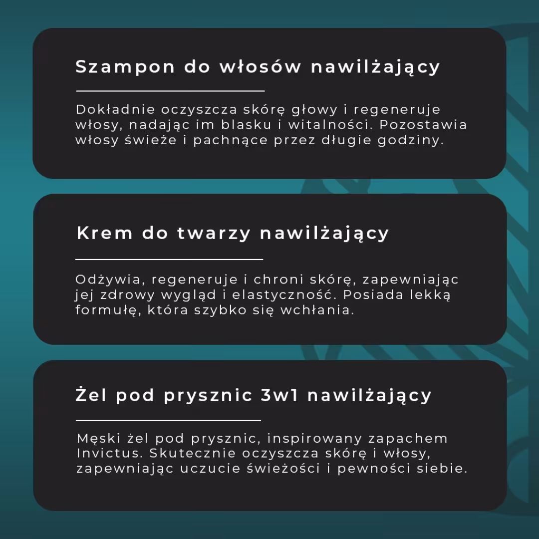 DUETUS Zestaw Kosmetyków na prezent żel+szampon+krem do twarzy dla mężczyzn - obrazek 8