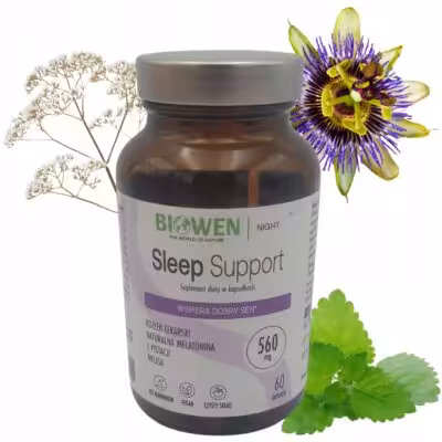 Biowen Sleep Support ZIOŁOWE WSPARCIE SNU 60 kap Głęboki sen i regeneracja