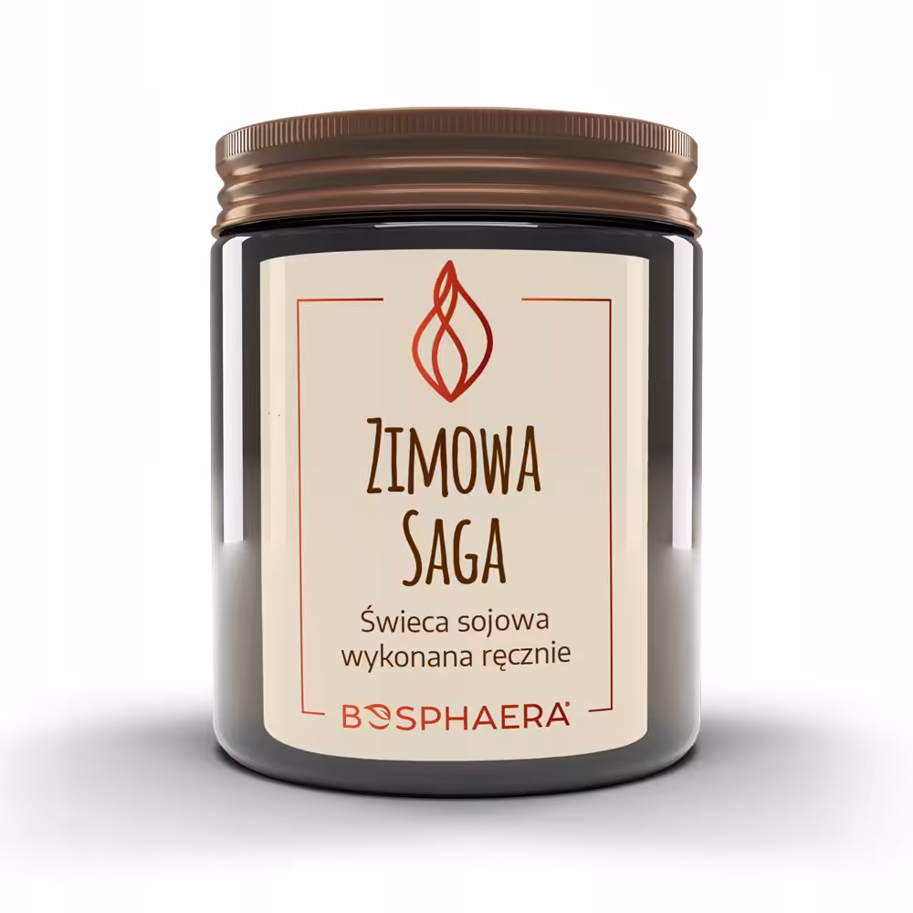 Zimowa Saga sojowa świeca zapachowa o nucie grzanego wina | drewniany knot - obrazek 5