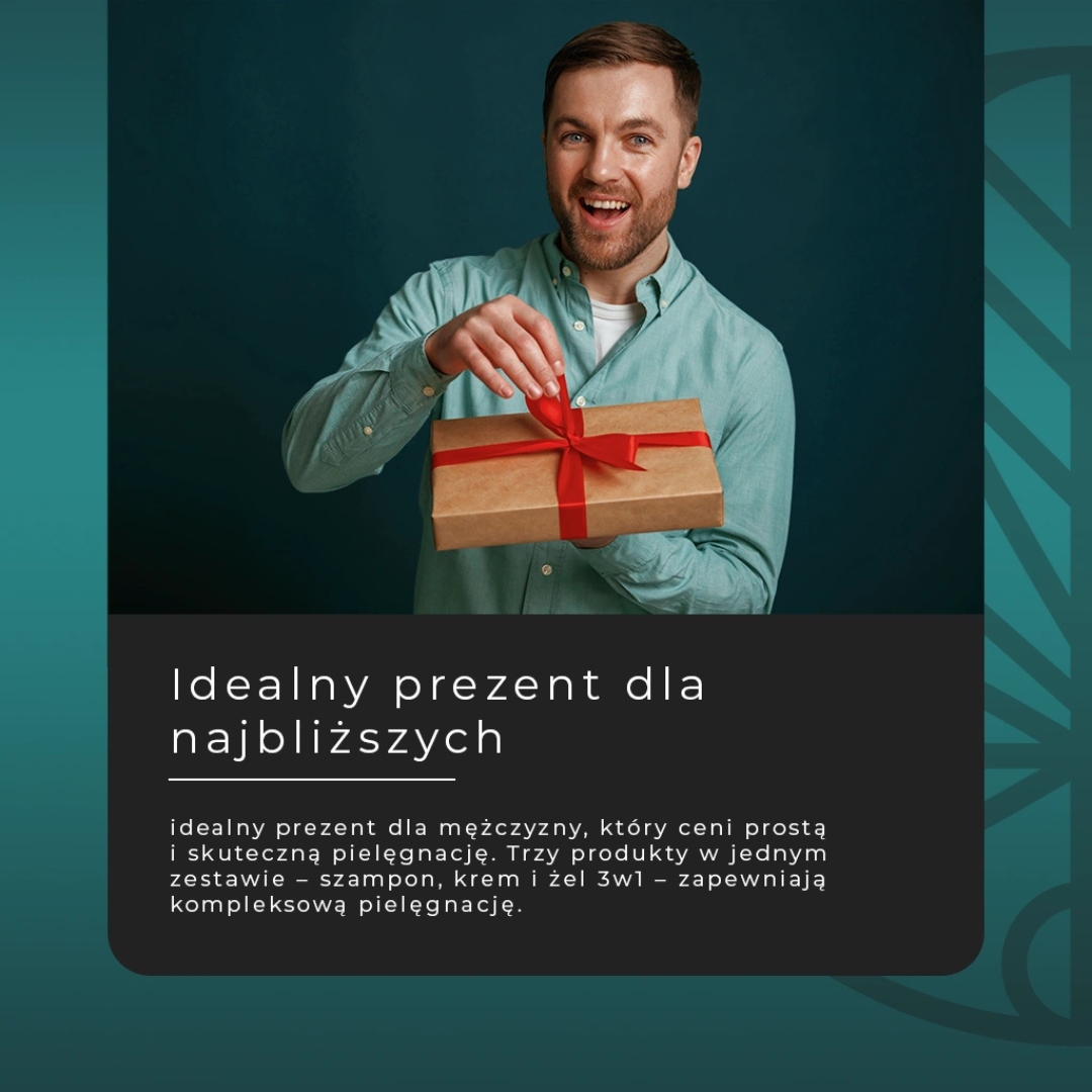 DUETUS Zestaw Kosmetyków na prezent żel+szampon+krem do twarzy dla mężczyzn - obrazek 10