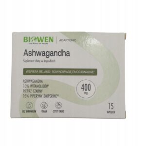 Biowen Ashwagandha 400 mg 10% witanolidów + BioPerine – 15 kapsułek